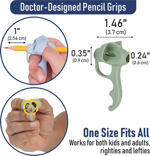 6 Pack 5-Finger NEW! Five Finger Pencil Grip Pencil Grips for Kids Handwriting, Silicone Pencil Holders, Comfortable