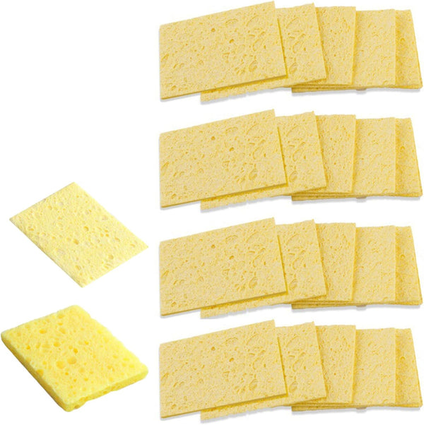 koofull 20Pcs Soldering Sponge 50x35mm Square, Replacement Solder Welding Iron Cleaning Pads Sponge