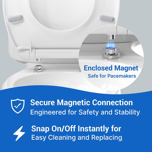 Plus Toilet Seat Elongated, Soft Close Toilet Seat, No-Slam, Magnetic Quick-Release Easy Clean, Easy Installation