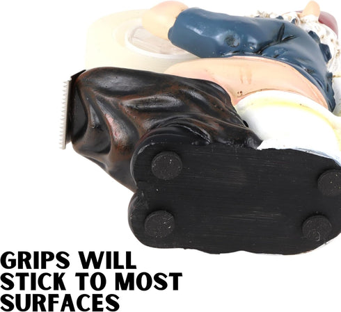 Gnome on Toilet Tape Dispenser, 6 Inches, Desk Accessory for Dad, Father's Day Gift