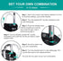ZHEGE Long Shackle Combination Lock - 4 Digit Resettable Waterproof Padlock for School, Gym, Outdoor