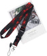 DMLSKY Black Red Lanyard for Keys, Keychain ID Badge Holder with Safe Removable Buckle & Clip