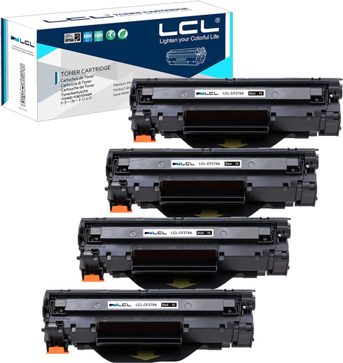 LCL Compatible Black Toner Cartridge Replacement for HP 79A 279A (4-Pack) for Laserjet Pro M12 Series