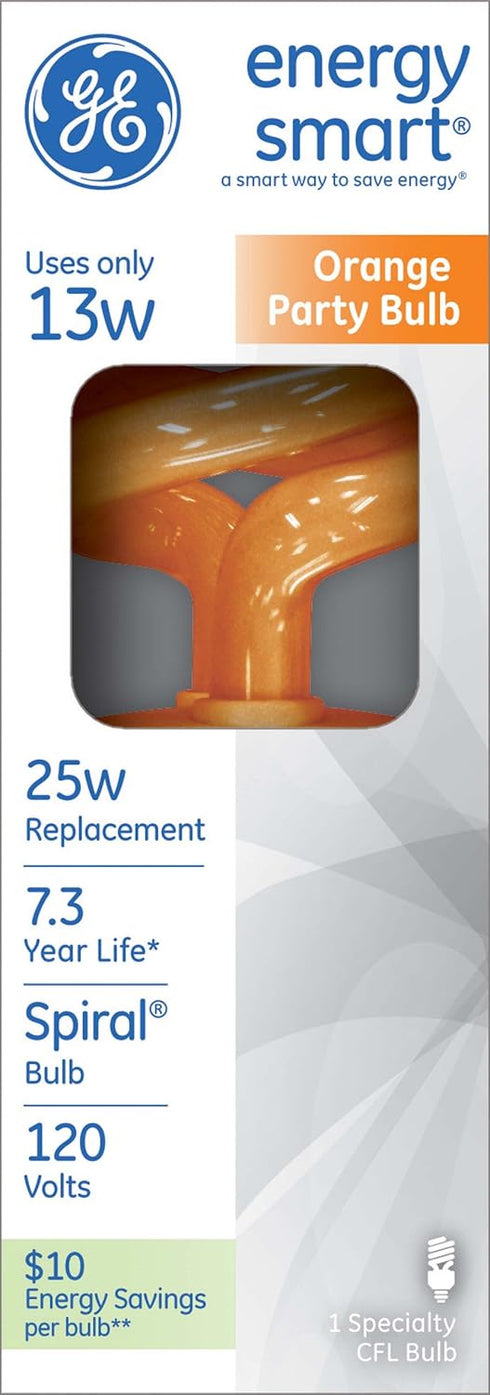 78958 13-Watt Bulb, GE Energy Smart Spiral Compact Fluorescent Orange
