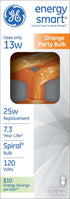 78958 13-Watt Bulb, GE Energy Smart Spiral Compact Fluorescent Orange