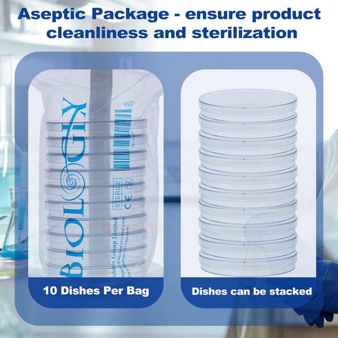 30 Pack 90 x 15 mm Plastic Petri Dishes with Lids, Deep Clean Lab Petri Dish for Mycology and Science Projects