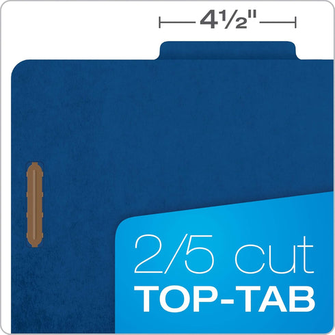 Pendaflex Classification Folders, Standard, Dark Blue, 3 Dividers, 10/BX, Letter Size