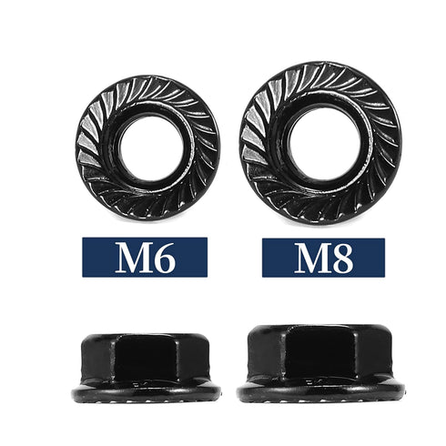 SG TZH M6 1.0mm 100Pcs 304 18-8, x Serrated Flange Hex Lock Nuts Stainless Steel Full Thread, Hex Drive, Bright Finish