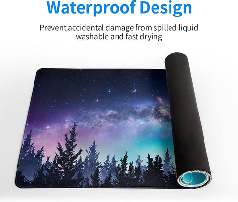 Extended Gaming Mouse Pad, XL Large Desk Pad, Stitched Edges, 3mm Thick Non-Slip Rubber Base, 31.5 X 11.8 Inch