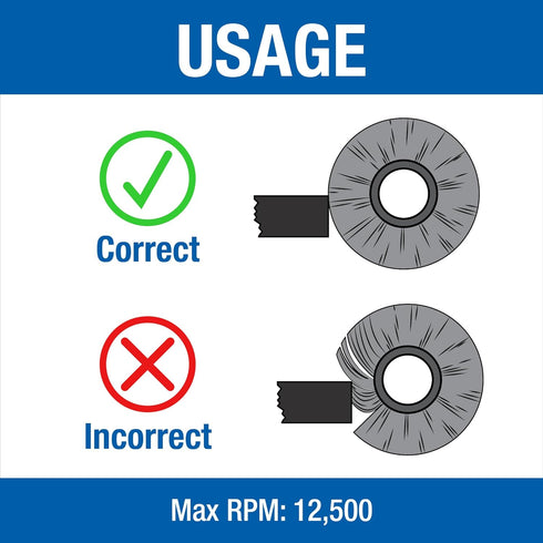 Mercer Industries 6" x 3/16" x 5/8"-11 Stringer Bead Wire Wheel, 020 Carbon Steel Wire