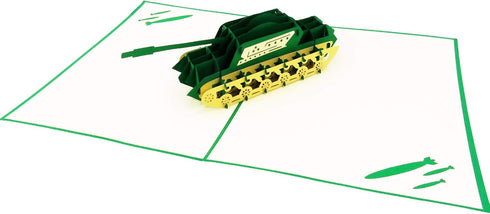Tank Pop up Cards - Veterans Day, Birthday Greeting Card, Thank You Card for Tank Lovers & All Occasions
