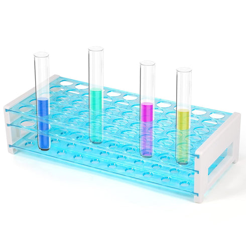 Annhua Plastic Test Tube Rack for 16mm Tubes, Holds 50, Detachable Tube Holder Tray