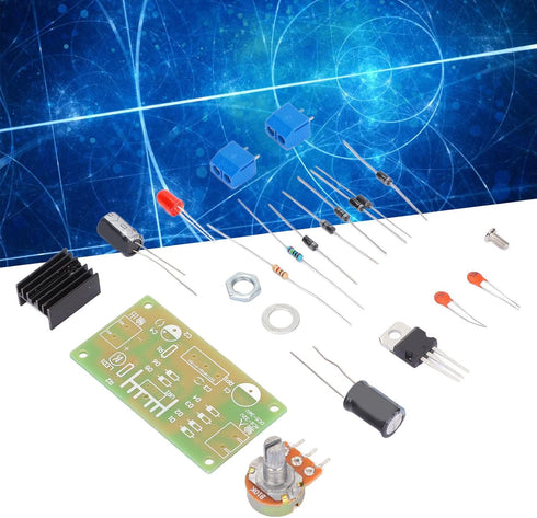 Walfront LM317 Adjustable Regulated Power Supply DIY Kit, ABS Board for School Education Lab