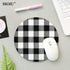 Black and Black Buffalo Plaids Round Mouse Pad, 7.87"X7.87" (20CM).
