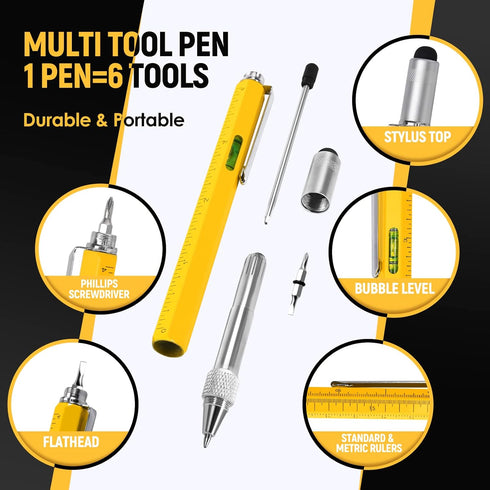 6 1 BIIB in Multitool Pen, Mens Gifts for Dad Boyfriend Husband, Anniversary Birthday Fathers Day Gifts for Men, Gift