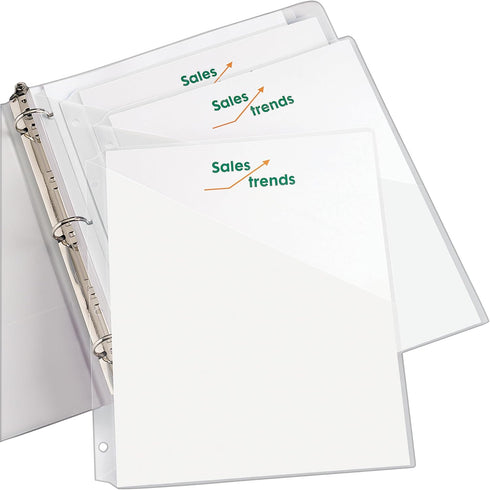 Avery Binder Pockets for 3 Ring Binders - Clear - 8.5" x 11" - 15 Binder Folders Total (3-Pack)
