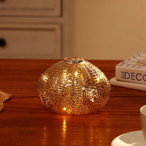 Dimmable DUSVALLY Sea Urchin Table Lamp, Battery Operated LED Table Lamp, Cordless Warm White Glass Accent Lamp