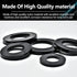 240pcs Nylon Large Flat Round Washer Spacer, 9 Sizes Black Flat Washers Assortment Kit for Screw Hardware Tool
