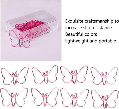 Uxsiya Metal Paperclips, 50Pcs Innovative Cute Butterflies Paperclip for School