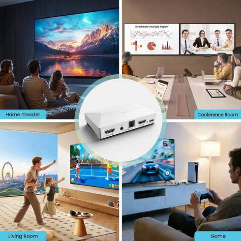 4K60 3.5mm PS5, Set-top MOSWAG HDMI Audio Extractor, HDMI to Optical AUX Audio Adapter Splitter Converter, White