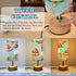 MOOCG 3 Dimmable Watermelon Ice Cream Touch Control Table Lamp with Fabric Shade, Color Temperatures LED Desk Lamp, Eye