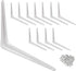 Wideskall Metal 10" x 12" inch Wall Corner Angle Shelving Shelf Brackets, White,
