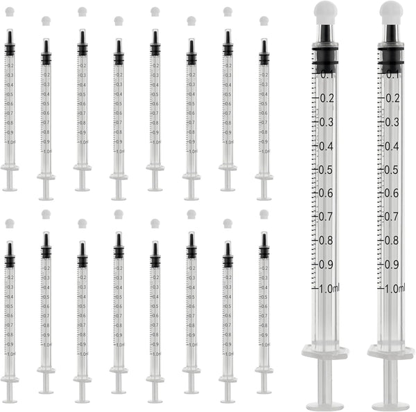 10Pack 1ml/cc Liquid Syringe with Caps - Individually Sterile Sealed Syringes for Labs, Feeding, Jello Shots
