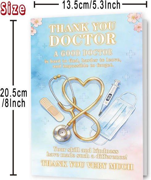 MOROLURU Thank You Doctor Card Appreciation Card for Doctor or Medical Professional, Gratitude Greeting Card