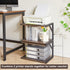 IBUYKE 2-Tier Desktop Printer Stand Holder, Multi-Purpose Desk Organizer Storage Shelf for Fax Machine, Dark Grey