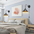 Set 2 Plug in Wall Sconces, Vintage Plug in Wall Lamp of with On/Off Switch, Metal Black Industrial Wall Mounted Light