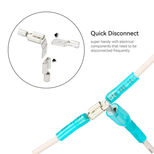 HKS 460PCS Spade Connector Kit - Male and Female Terminal, Heat Shrink Electrical Quick Disconnect Wire Connectors