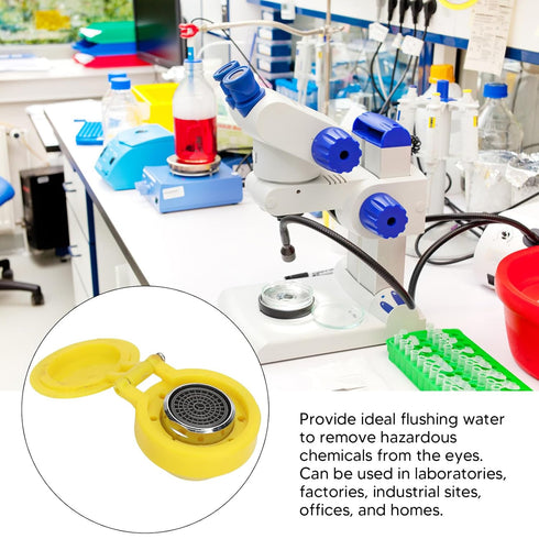 Yellow Eye Wash Spray Head, Portable Eye Washer for Laboratory, Premium 304 Stainless Steel and ABS Materials