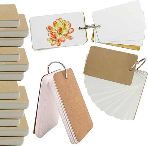 500 2x3 Inch 2x3 2 3 MotBach Pcs Flash Cards Index Cards with Ring Lined Note Card Bood Flashcards, Mini Blank Flash