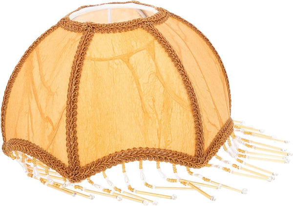 Vintage Fringe Fabric Lampshade E27 for Table and Floor Lamps Retro Style