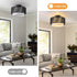 12'' Fixture,2-Tier SineRise Rattan Flush Mount Ceiling Light Drum Hand-Woven Boho Flush Mount Ceiling Light,Farmhouse