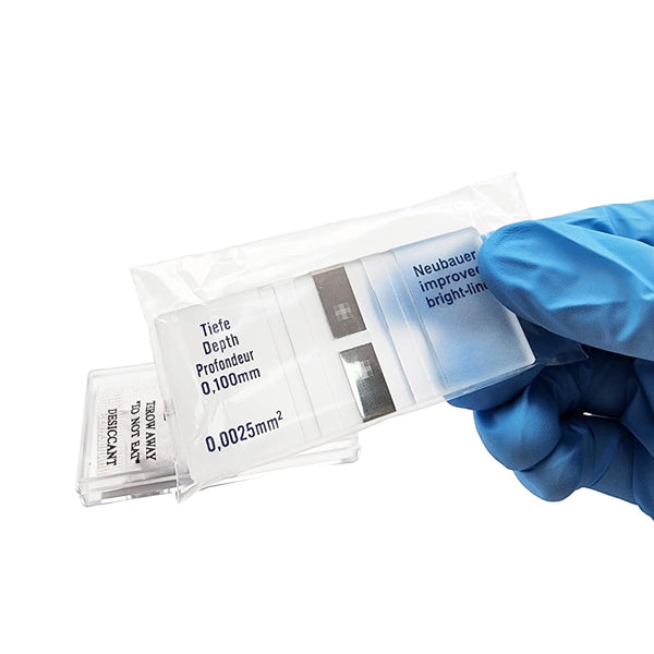 Blood Counting Chamber, Cell Counting Chamber Hemocytometer Neubauer Improved with 2 pcs Coverslips