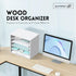 SUPEASY 5 Tier Wood Desk Organizer, Paper File Organizer for Desktop, Literature Mail Sorter for Office School & Home