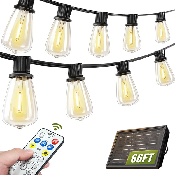 Solar String Lights Outdoor Waterproof with Remote & Timer, LED Shatterproof ST38