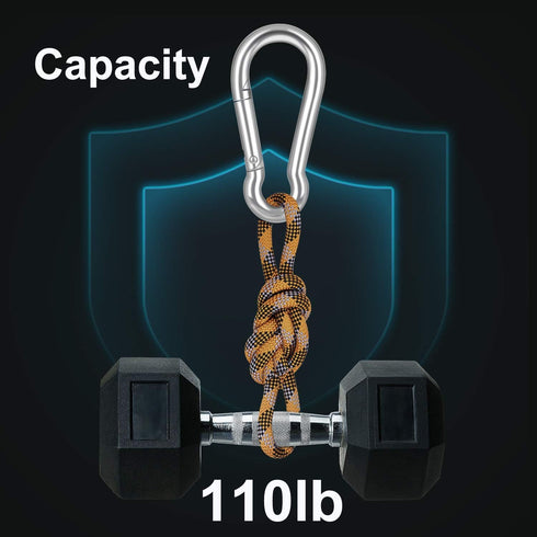 10 PCS Stainless Steel Carabiner Clip Spring-Snap Hook - Lotsun M4 1.57 Inch Heavy Duty Carabiner Clips