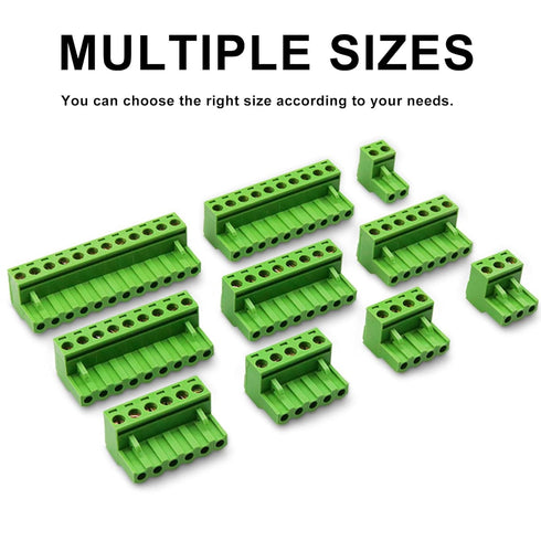 50PCS 2 Pin 5.08mm Pitch PCB Mount Screw Terminal Block Connector, Pluggable Quick Male Plug Connector