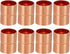 PATIKIL 7/8 Inch ID Copper Coupling Fittings, 8 Pcs Rolled Tube Stop Straight Pipe Fitting for HVAC Plumbing