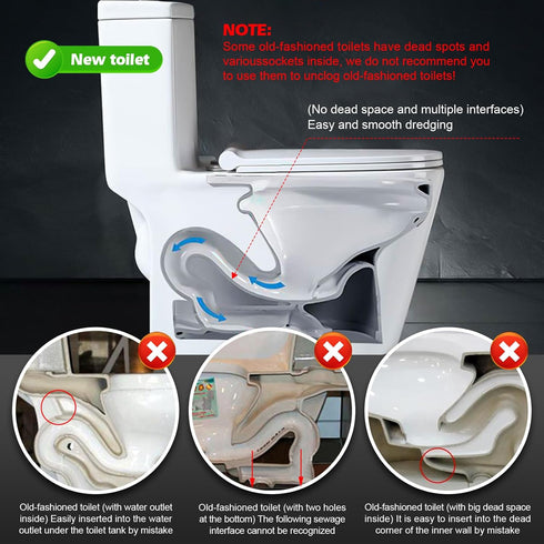 Dipanist 51 Inch 4 1.6 Inches Toilet Auger Snake with Claw Grabber Fits Pipes or Larger Flexible Clog Removal Tool