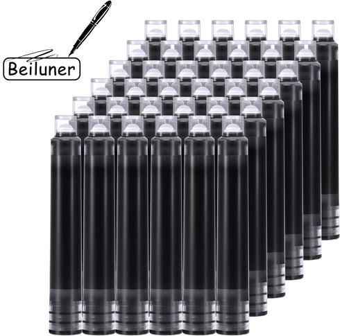 Outus 60 Pieces Fountain Pen Ink Cartridges, Black, Fine, Calligraphy, International Standard Size