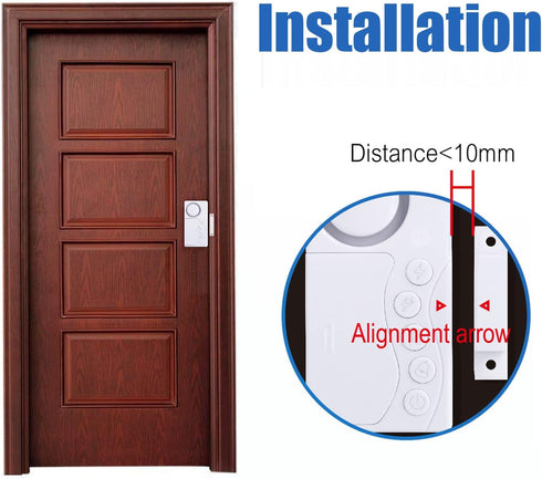 Freezer Door Alarm, 2Pcs Safety Window Alarm, Adjustable Delay Wire-Less Fridge 4-in-1 Sensor Chime Open Loud 108dB