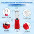 Baomain 100-Pack Male Quick Disconnect Spade Connectors, 0.187", 22-16 AWG, Insulated Terminals Red