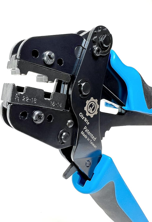 Parallel Action Ratchet Crimp Tool for Non-insulated Flag Terminals AWG 22-18/16-14 G-E2F1