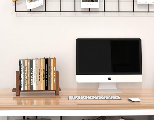 YUELGUANG Adjustable Desktop Bookshelf Wooden Desk Book Holder Organizer Tabletop Bookshelf Mini Book Shelf Magazine