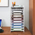 Natwind Stackable Paper Organizer for Desk, 10-Tier White Desktop File Sorter for Home Office, School