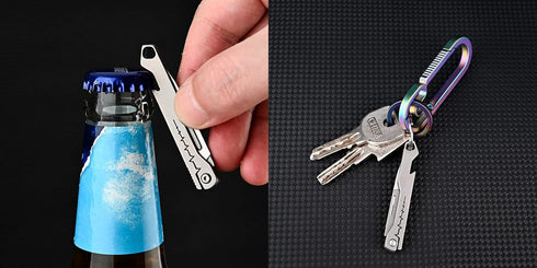 Titanium Alloy Keychain Utility Knife, Small Folding Pocket Knife with Extra 10PCS #11 Blades