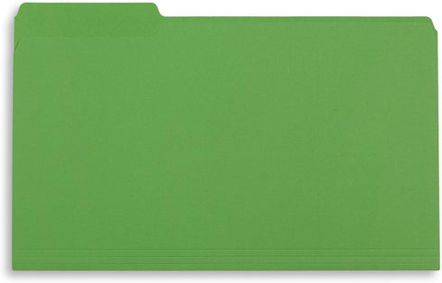 Blue Summit Supplies Green Legal File Folders, 1/3 Cut Tab, Legal Size, 100 Per Box for Easy File Storage